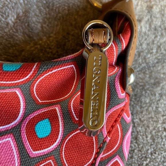 Tignanello Tropical Floral Hobo Bag with Tan Leather Trim NWT - Picture 5 of 10